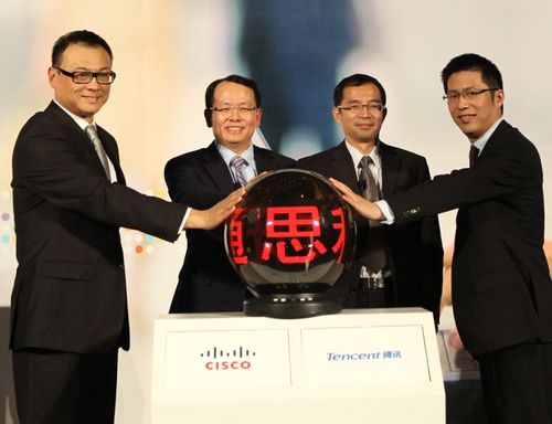 思科騰訊通產(chǎn)品發(fā)布現(xiàn)場(chǎng)啟動(dòng)儀式