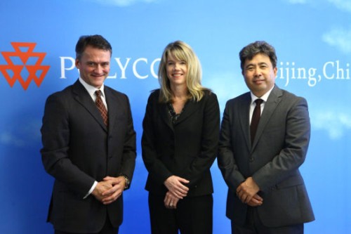 Polycom��̫�^(q��)�����ձȺ����������ޅ^(q��)����Hansjoerg Wagner (��һ)��Polycomȫ���N�ۈ�(zh��)�и�����Tracey Newell(����)��Polycom�Ї��^(q��)����(j��ng)�����(��һ)